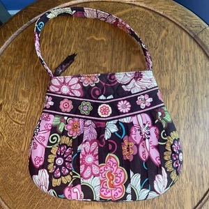 Vera Bradley Hannah Mod Floral Flower Multicolor Quilted Handbag Satchel Cotton - Picture 1 of 11