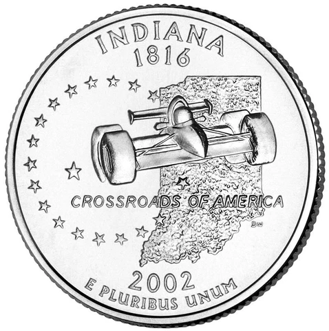 2002 D - Indiana - State Quarter Cover