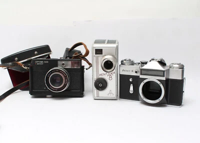 3 x cameras Agfa Optima, Pentaka 8, Zenit E faulty No.829 - Image 1 of 2