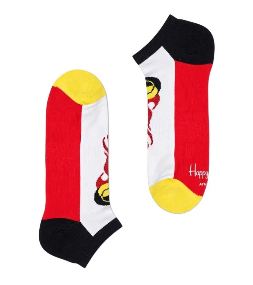 HAPPY Calcetines Para Hombre Rojo Soporte Arco Suela Acolchada Calcetines Bajos Algodón Talla 8-12 Nuevos con Etiquetas Foto 1 de 1