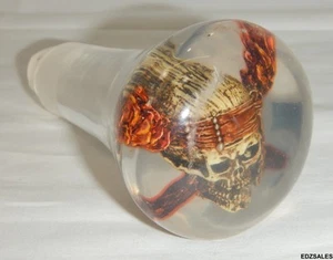 Skull Pirate in Clear Acrylic Shifter Knob Customized Accessory Handle - Picture 1 of 11