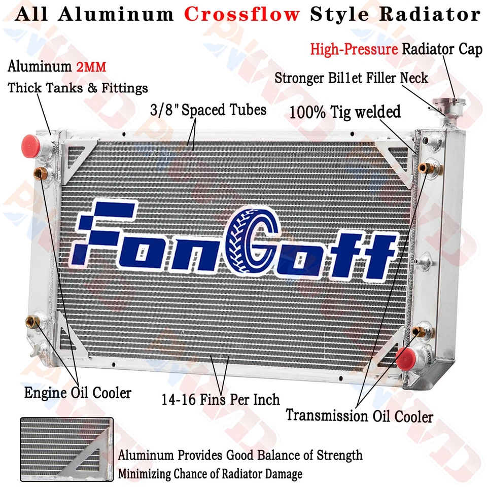 Radiador de 3 filas para Chevy GMC C1500 K1500 C2500 K2500 C3500 K3500 1988-1993 6,2 L Foto 1 de 4