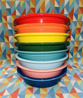 NEW FIESTA 8 Medium bowls BRIGHT RAINBOW mix SET 19 oz  FIESTAWARE FREE SHIPPING