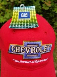Nuovo Cappello Chevrolet Chevy GM Rosso Bowtie Strapback Cappellino Rivenditore Licenza Ufficiale - Foto 1 di 9