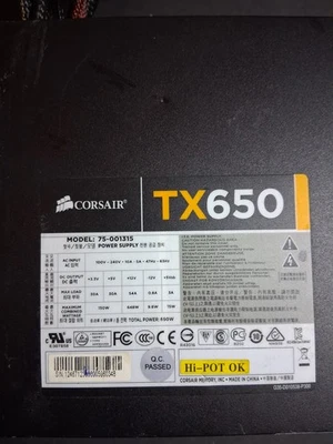 Corsair TX650 Power Supply | 650W ATX PSU | Used | Tested & Working - Image 1 of 3