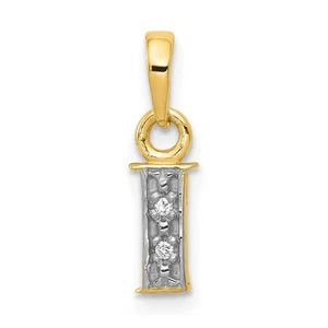 The Chloe Mini Diamond Accent initial I Pendant in 14k Yellow Gold - Picture 1 of 5