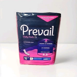 1 Pack pads Prevail Daily Incontinent Pad Long Moderate Absorb #4 Pads 16 pk - Picture 1 of 6