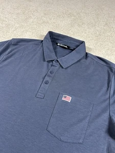 Travis Mathew Short Sleeve Golf Polo Shirt Men’s Size XL American Flag Navy Blue - Picture 1 of 10