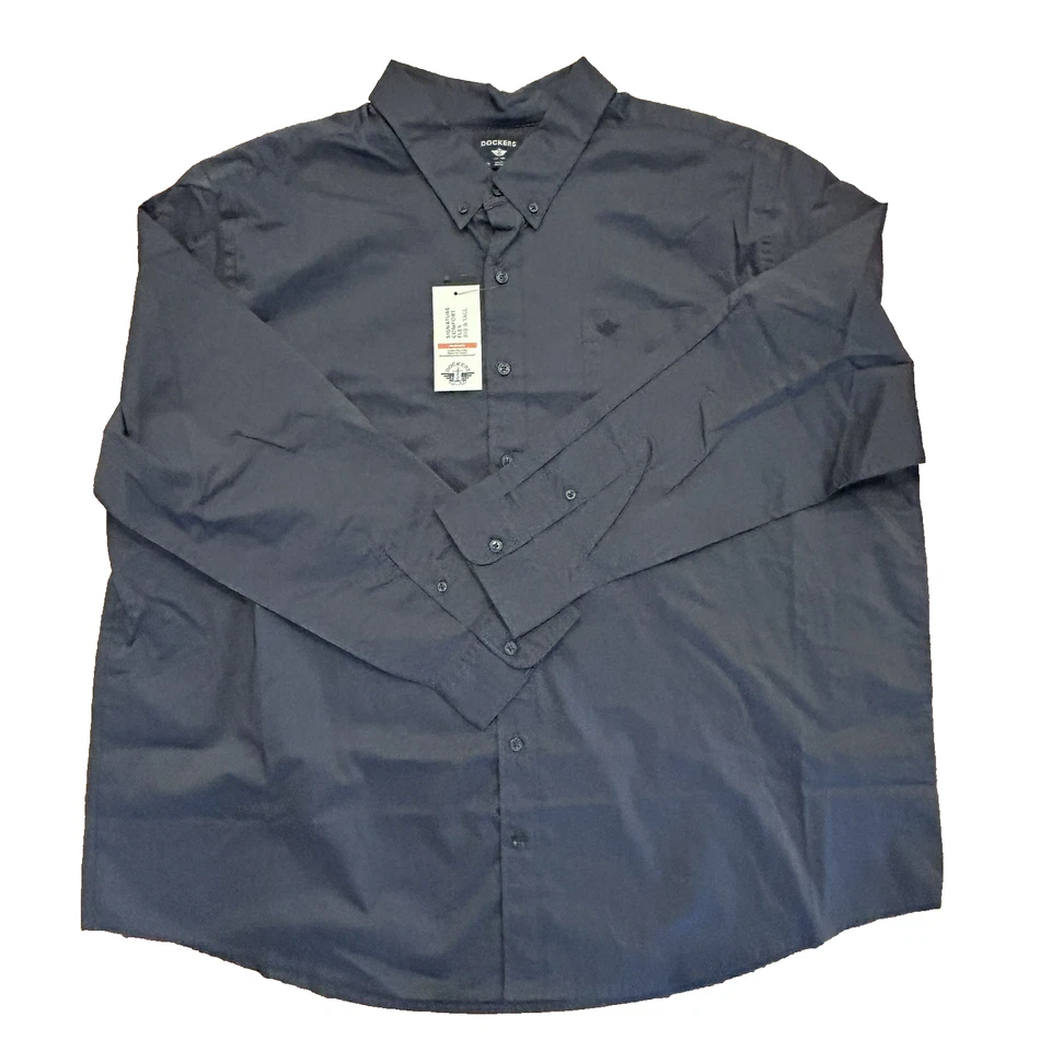Dockers Men's 3XL Long Sleeve Button Down Comfort Flex Big & Tall Dark Gray NWT - Image 1 of 4