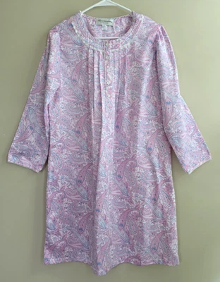 Camisola Miss Elaine rosa paisley cetim pequena - Imagem 1 de 4