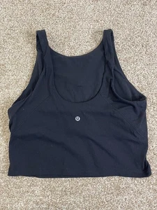 Lululemon Canotta Donna Align Collo Alto Supporto Leggero Taglia 14 Nero Piumino - Foto 1 di 7