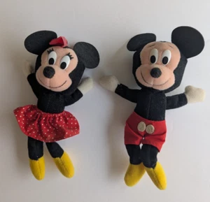 Peluche Topolino e Minnie Vintage Applausi Wallace Berrie Produzione 7" - Foto 1 di 7