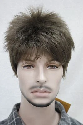 Handsome Short Agile Men's Black Brown Mix Straight Full wig 5 color - Image 1 of 4