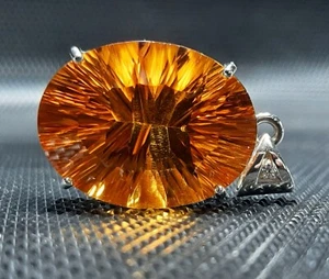 Pendente Citrino 62,55 ct in Argento Sterling 925 - Foto 1 di 9