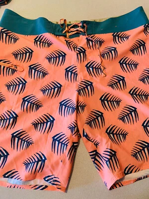 Patagonia Board Shorts Mens 38 Red Solid Stretch Hiking Swim Trunks  - Image 1 of 4