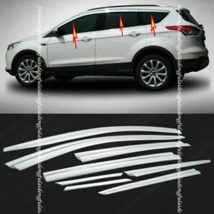 For Ford Kuga/Escape 2013-2019 Silver Window Sun Vent Visor Rain Guards Garnish - Picture 1 of 6