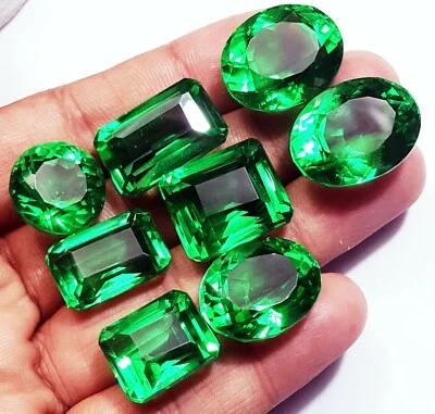 Brazilian Green Topaz 179.95 Ct 8 Pieces Lot Loose Gemstone Mixed Shape - Image 1 of 4