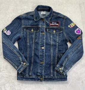 Giacca denim Trolls World Tour donna piccola blu toppe lavaggio film promo stellar - Foto 1 di 22