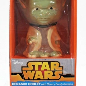 Star Wars 5.5" Yoda Ceramic Goblet With Candy Cherry Buttons Collectible - Picture 1 of 6