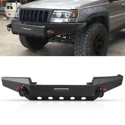Offroad Front Bumper w/ D-Rings Winch Plate Fit for Jeep Grand Cherokee WJ 99-04 Foto 1 de 4