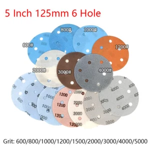 5" 125mm 6 Hole FV Soft Membrane Wet & Dry Sanding Discs Sandpaper 600-5000 Grit - Picture 1 of 5