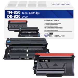 2-pk DR820 Drum & TN850 Toner Compatible With Brother HL-L6200DW MFC-L5900DW - Picture 1 of 7