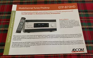 ADCOM GTP-870HD TUNER/PREAMP ORIGINAL PROMOTIONAL PRODUCT LEAFLET SALES AD M917x - Picture 1 of 2