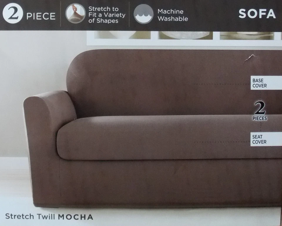 Sure Fit Stretch Twill Sofa Slipcover Set of 2