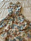 New Girls Size 8 Medium BTween Butterfly Print Beaded Sundress Dress Outfit