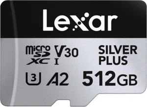 Lexar Silver Plus Micro SD Card 512 GB, Up to 205 MB/s Read Speed, 150 512GB - Picture 1 of 7