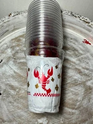 Tazas de flor de cangrejo de río de lis - Tazas de fiesta de plástico para hervir cangrejos de río 16 oz Pascua Foto 1 de 3