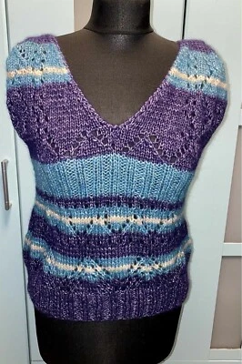 Strickpulli S / M Pulli Pullover HANDMADE handgestrickt Pullunder Stulpen Hand - Bild 1 von 4