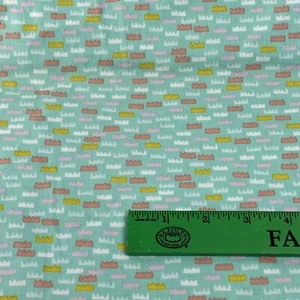 Quilt Fabric ORANGE White Rectangles on Green Premium Cotton Zig Zag 2+ yd x 44" - Picture 1 of 11