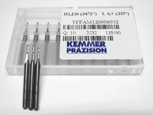 Fräser VHM D 1,2 mm 2- Schneider 3 Stück NEU Kemmer Präzision CNC Fräsmaschine - Bild 1 von 3