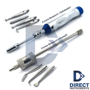 Zahn Kronen Entferner Set Brücke Automatik Pistole manuell mit Köpfen Restauration Werkzeug - Bild 1 von 6