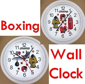 BOXING Wall CLOCK Boxer Box Gloves Bag Ring Ropes Punch Knock Out Fist Hook NEW - Picture 1 of 3