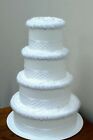 White Themed Baby Shower 4 Tier Diaper Cake Party Centerpiece Gift
