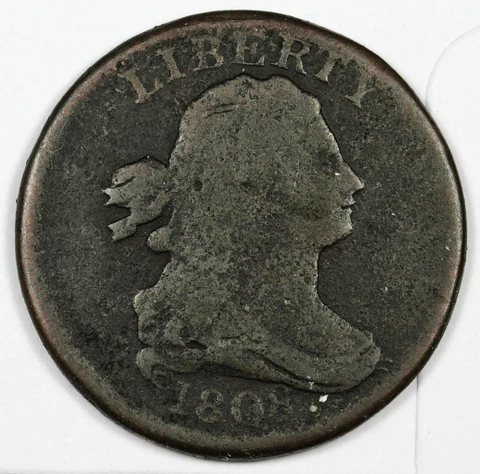 1808 Half Cent.  Error.  Rotated Reverse.  G-VG.  170637 Cover