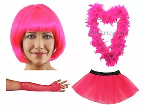 LADIES FANCY DRESS - TUTU BOA PINK PRETTY PARTY HEN DO GIRLS RACE NIGHT - Picture 1 of 5