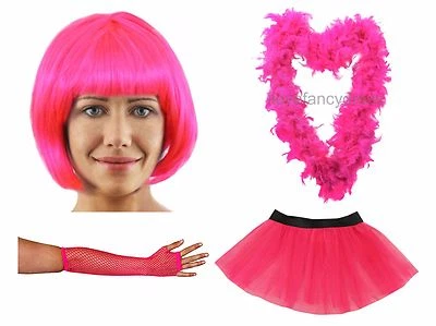 LADIES FANCY DRESS  - TUTU BOA PINK PRETTY PARTY HEN DO GIRLS RACE NIGHT - Image 1 of 4