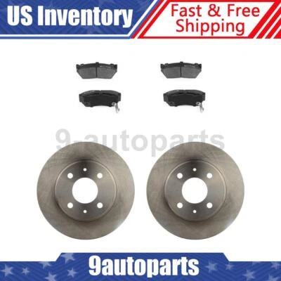 Front Disc Rotors + Ceramic Brake Pads For 1997 - 2004 2005 2006 Nissan Tsuru - Image 1 of 4