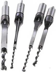 4Pcs Square Hole Mortise Chisel Bit Set 1/4, 5/16, 3/8, 1/2 Inch - Picture 1 of 12