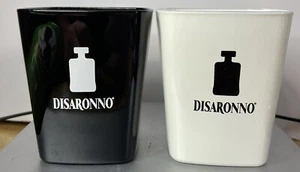 2 Disaronno Amaretto Square Rocks Gläser schwarz-weiß Barware, Sammlerstück - Bild 1 von 2
