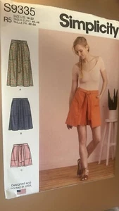 Simplicity Sewing Pattern S9335 14-22 Misses' Skirts in Two Lengths and Skort - Picture 1 of 2