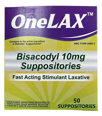 ONELAX Bisacodyl 10mg Supositorios 50 unidades caja __ Foto 1 de 2