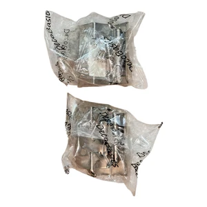 JVJ #10446 Satin Nickel Full Wrap Overlay Self-Closing Cabinet Door Hinge 2 Pair - Picture 1 of 6