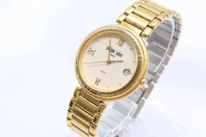 W217-96 Operating Product Battery Replaced Philippe Salvet Watch Ps8383 Gold Col - Picture 1 of 9