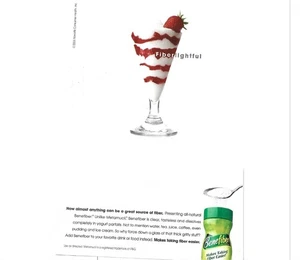 Benefiber 2003 Ballaststoffe Nahrungsergänzungsmittel Anzeige Erdbeer Joghurt Parfait DRUCKANZEIGE 2006 - Bild 1 von 2