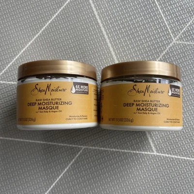 Mascarilla de tratamiento profundo SheaMoisture manteca de karité cruda 11,5 oz 2 piezas Foto 1 de 2