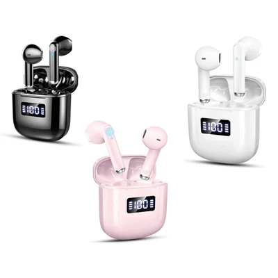 Earphones Wireless Bluetooth with Mic Earbuds Headphones for iPhone Android IOS - Image 1 of 4